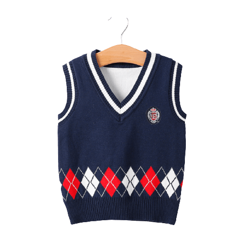 Primary School Uniform Sweater V-nevk Sleeveless
