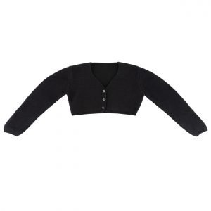 black knit cardigan