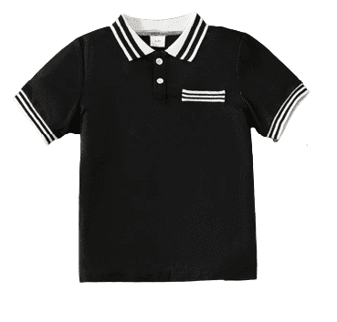 2pcs kid boy preppy style striped short sleeve polo shirt and elasticized pants set
