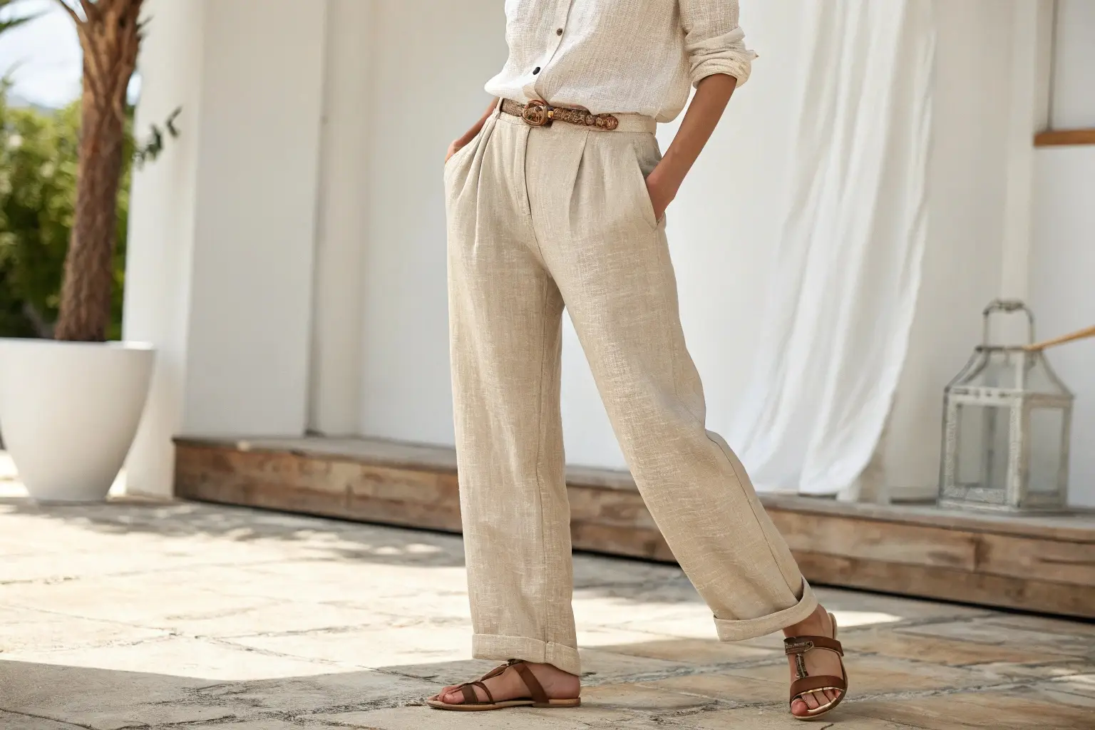 Elegant linen pants outfit for a stylish summer look