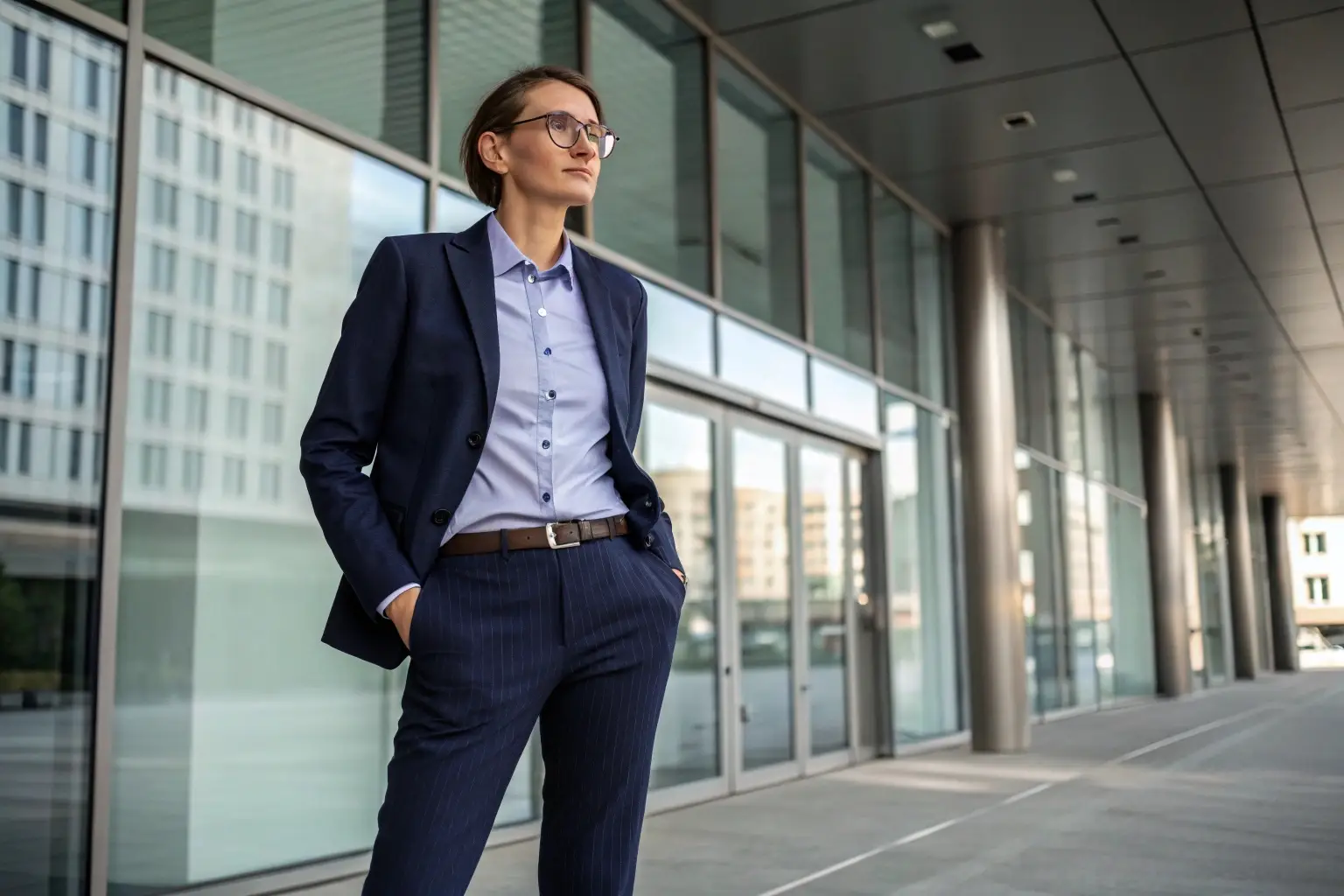 Professional women's business suit with tailored fit