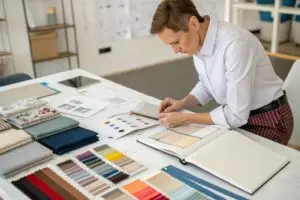 a-business-owner-reviewing-fabric-swatches-and-ga