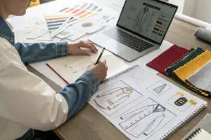 a-designer-at-a-desk-preparing-a-tech-pack-with-s