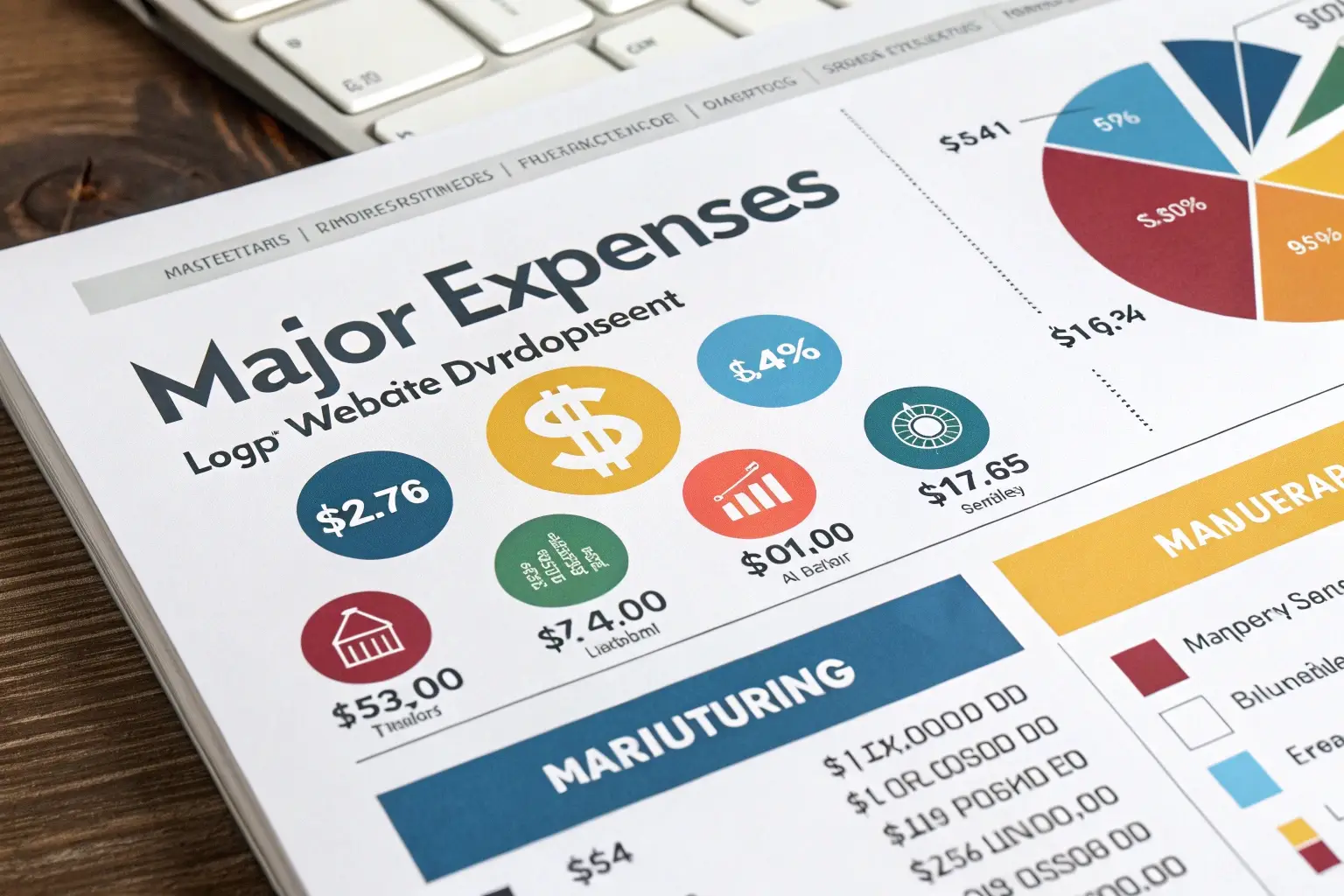 Financial report showing major expenses and budgeting