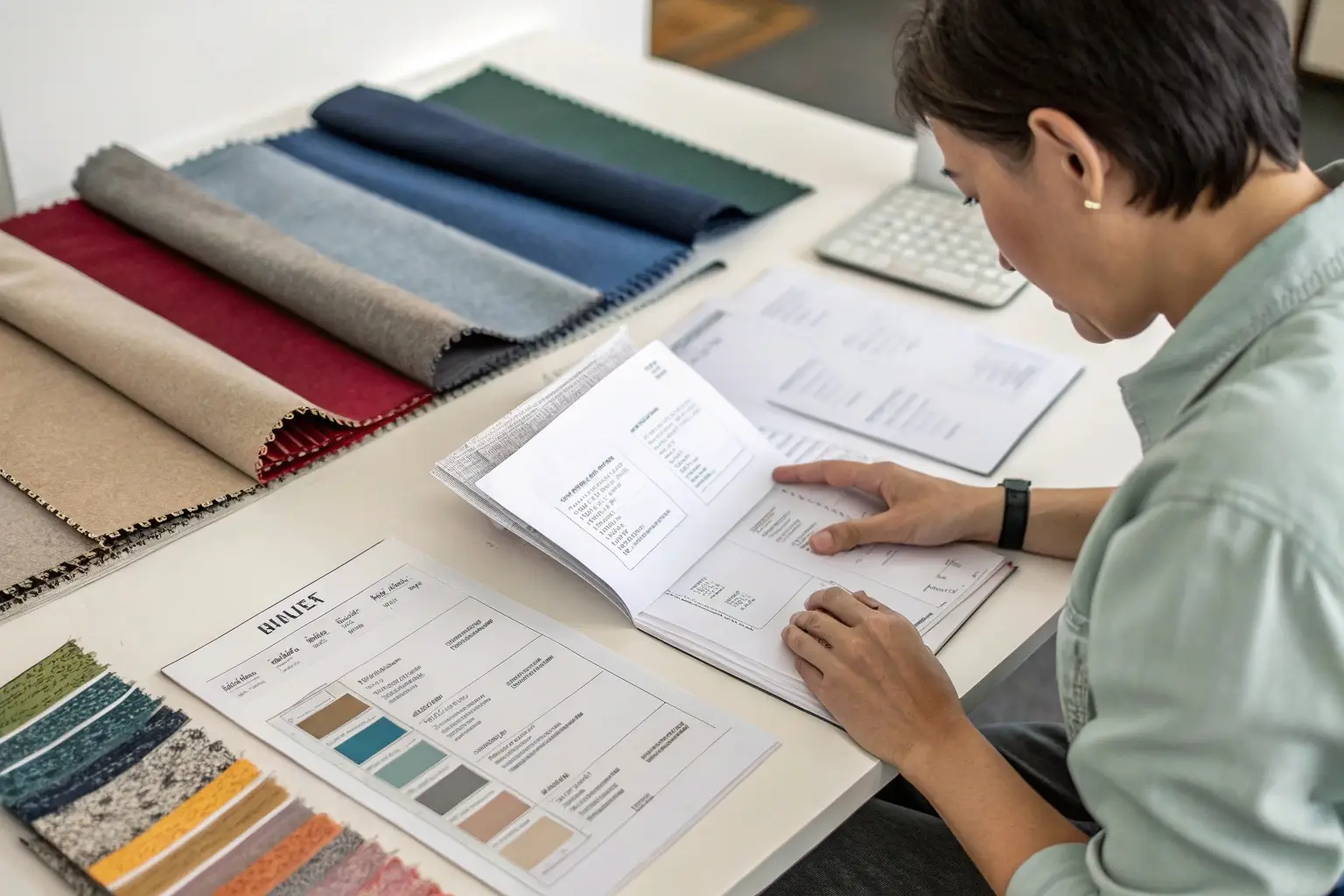 Fabric selection process, textile quality analysis for fashion design