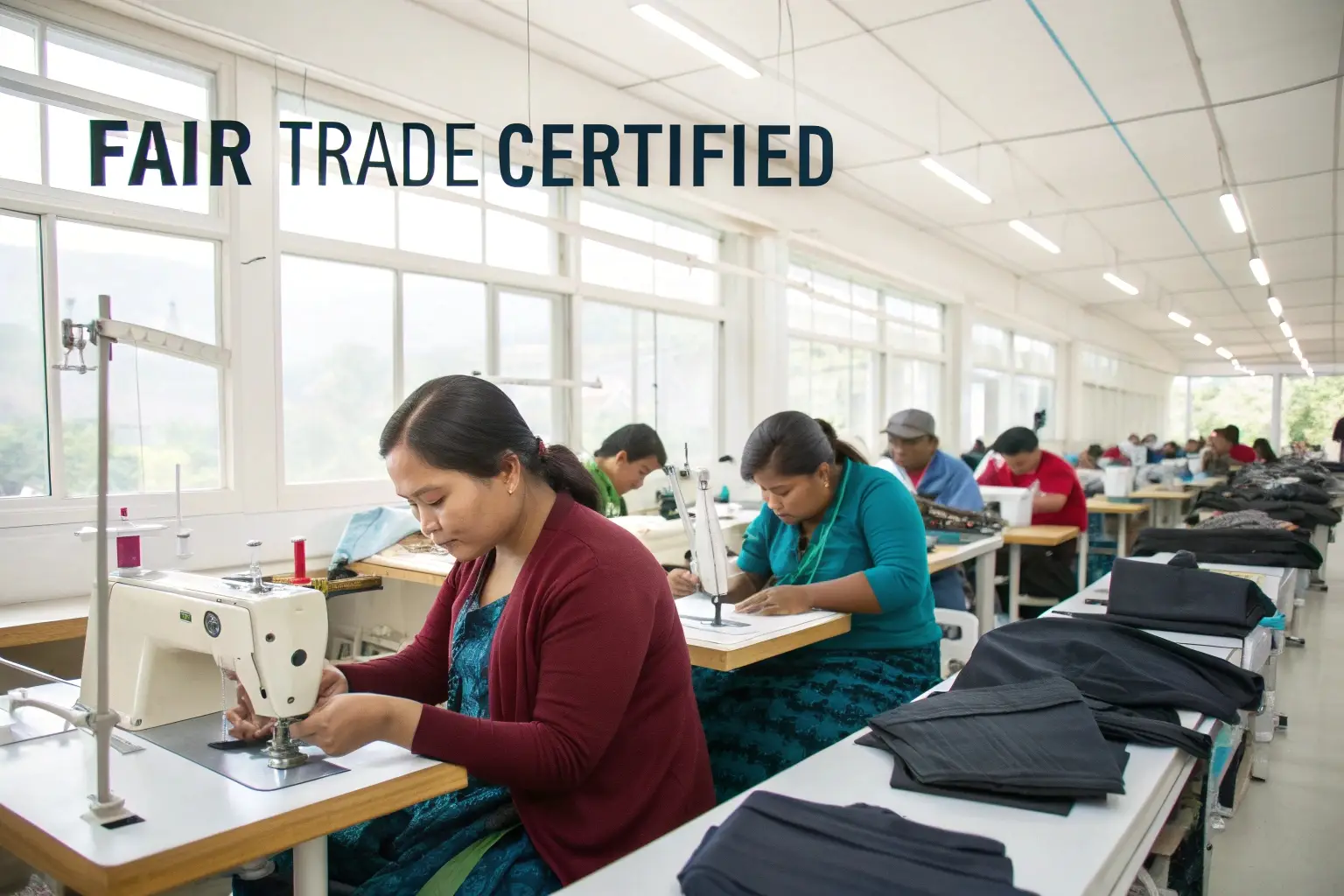 Fair trade certified garment factory, ethical clothing production