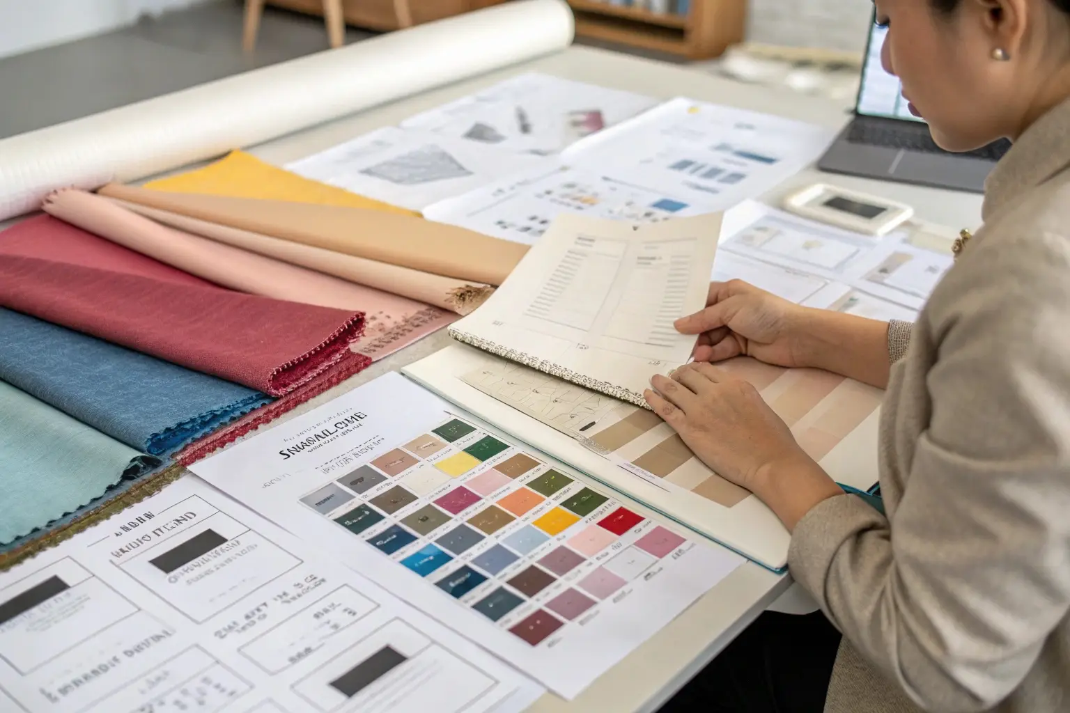 Fabric color selection and textile design planning