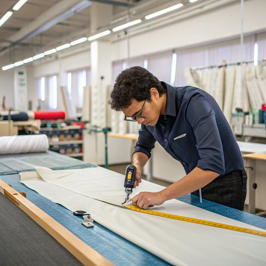 Fabric cutter using electric tool, garment production process