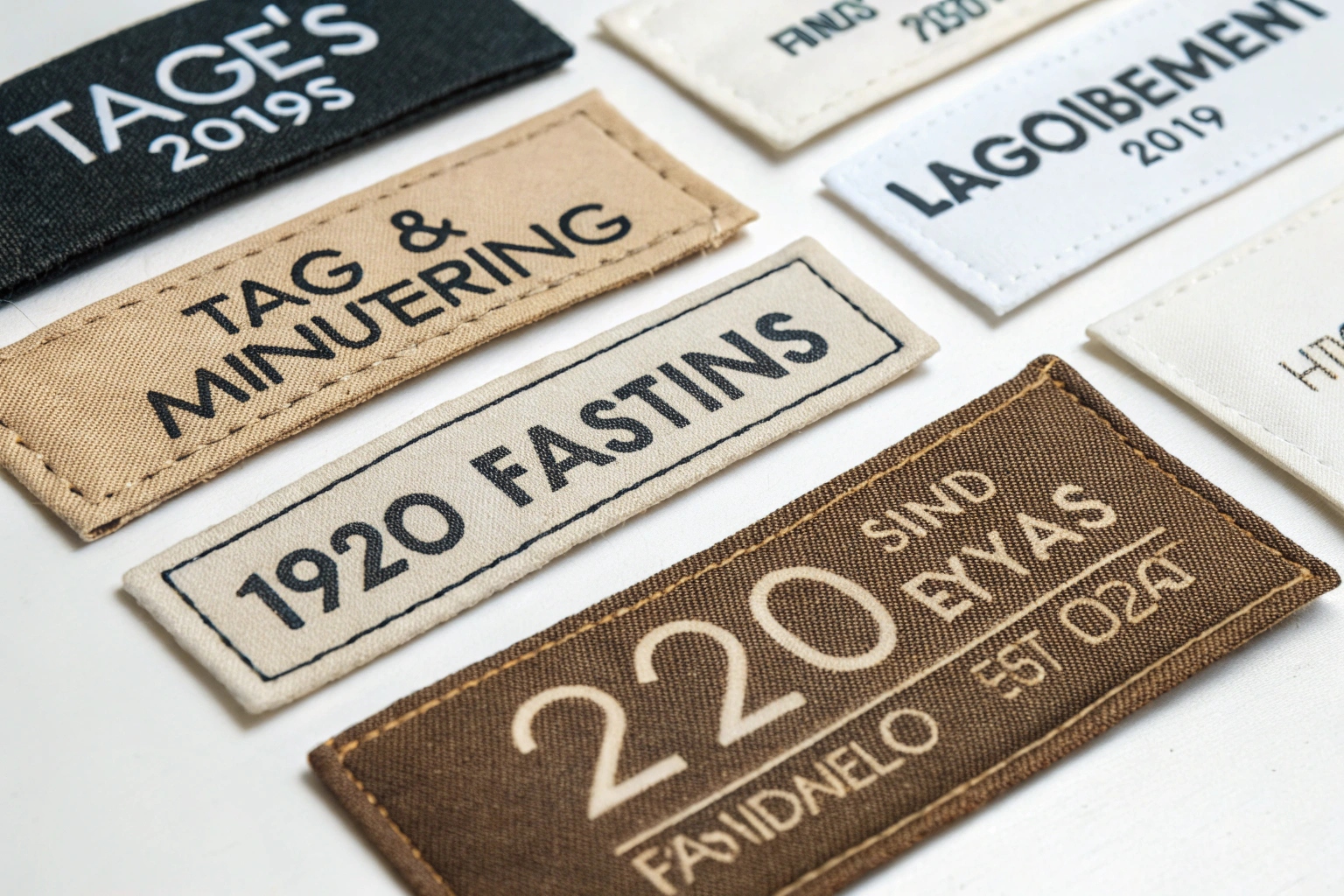Custom woven clothing labels, high-quality fabric tags