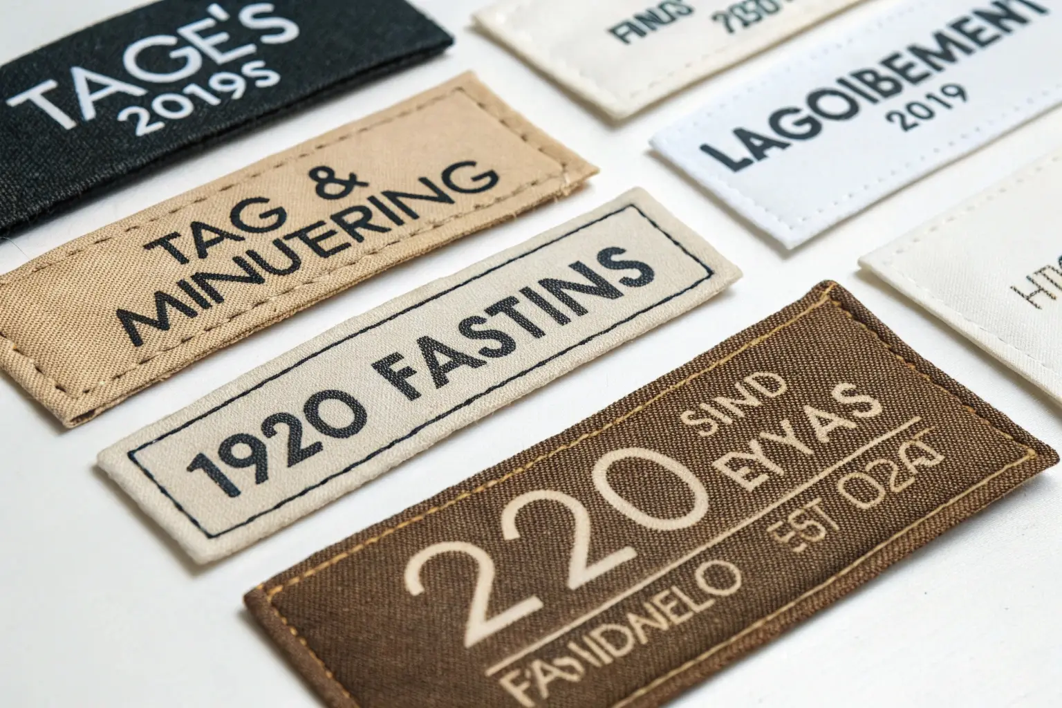 Custom woven clothing labels, high-quality fabric tags