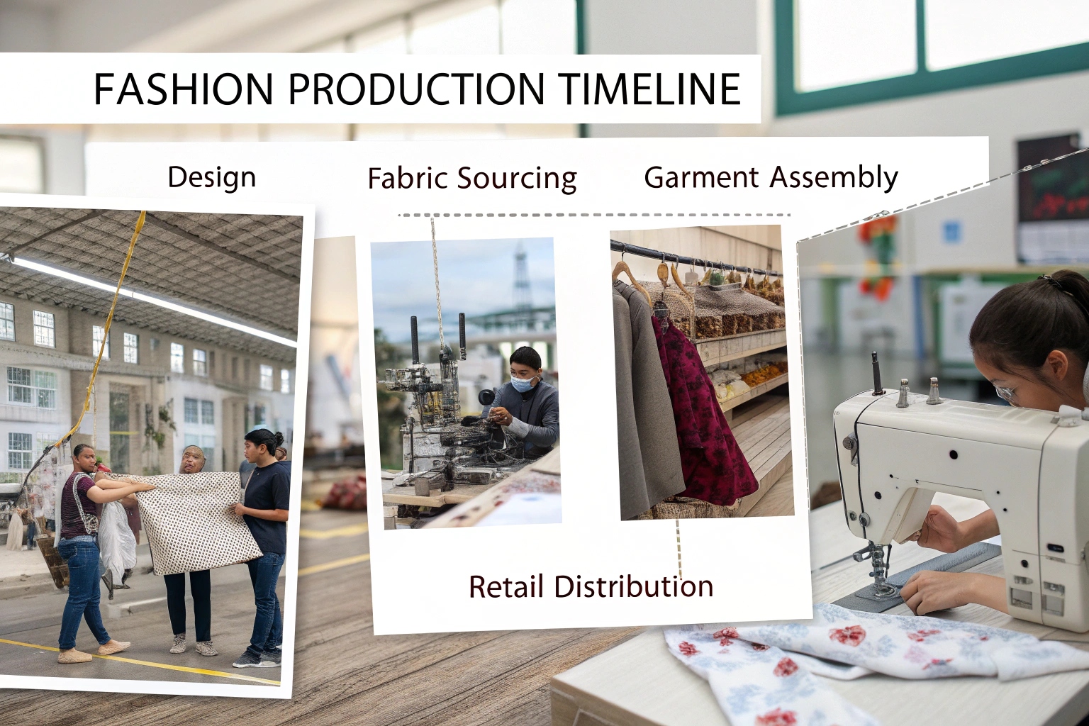 Fashion production timeline, clothing manufacturing process