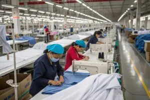 a-factory-setting-where-workers-are-cutting-fabri