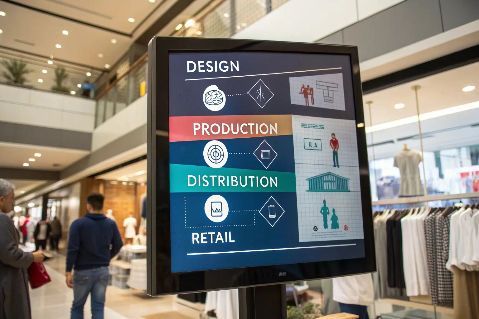 Fashion supply chain process from design to retail