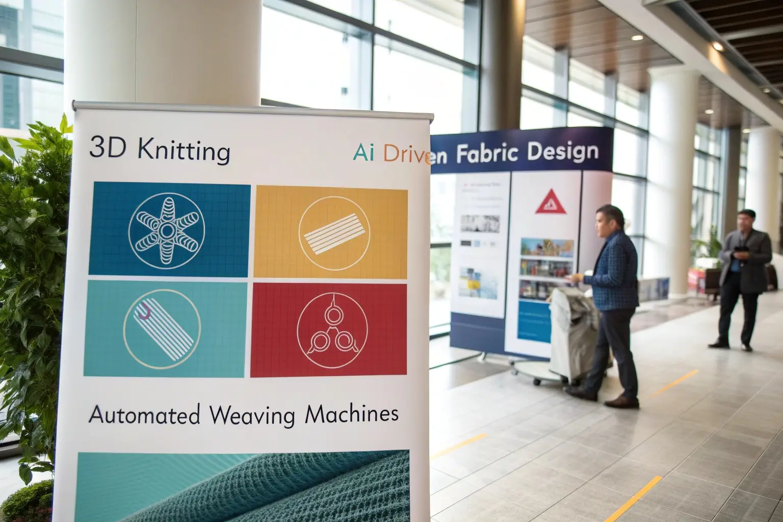 Exhibition showcasing 3D knitting and AI-driven fabric design