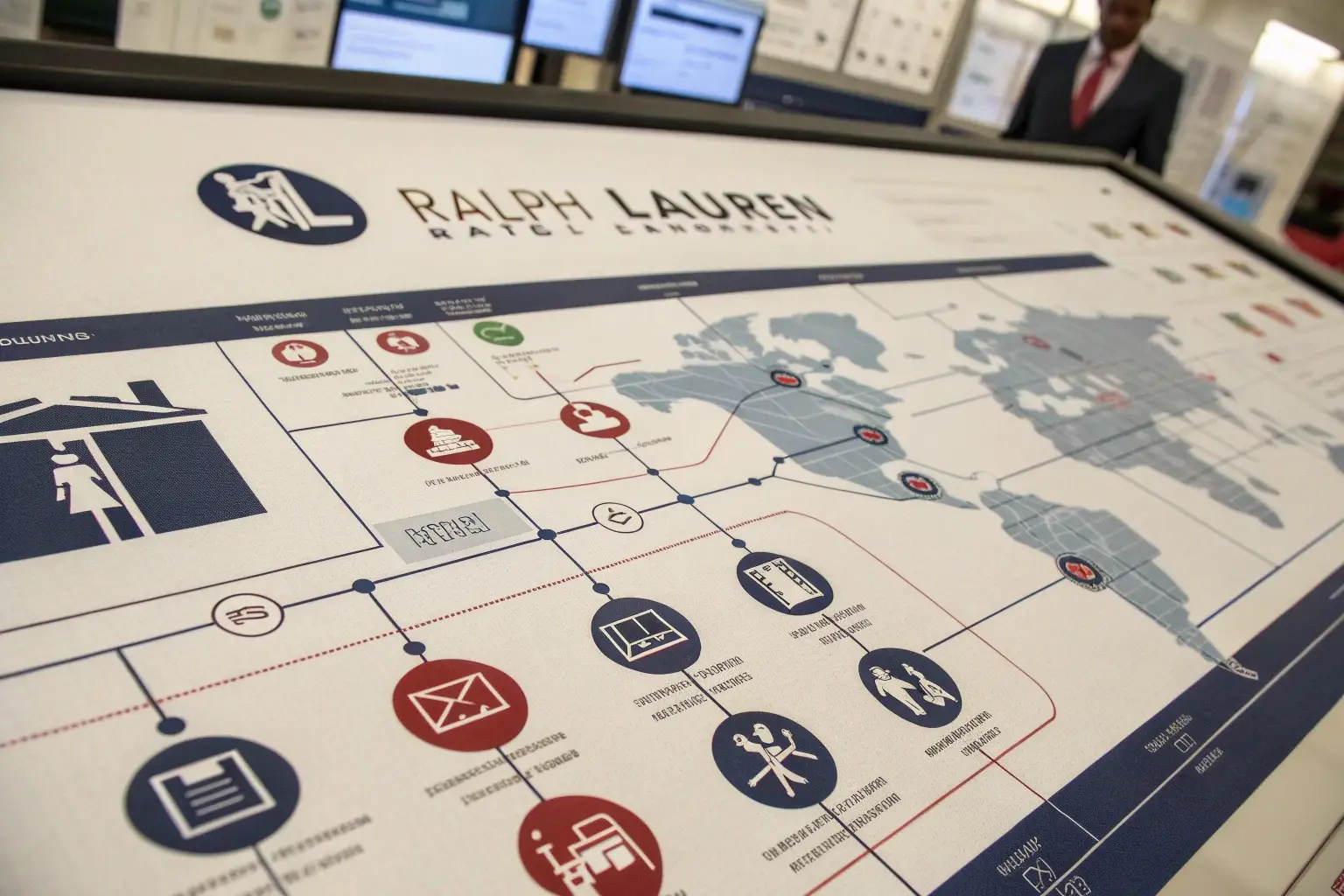 Ralph Lauren supply chain infographic with global map