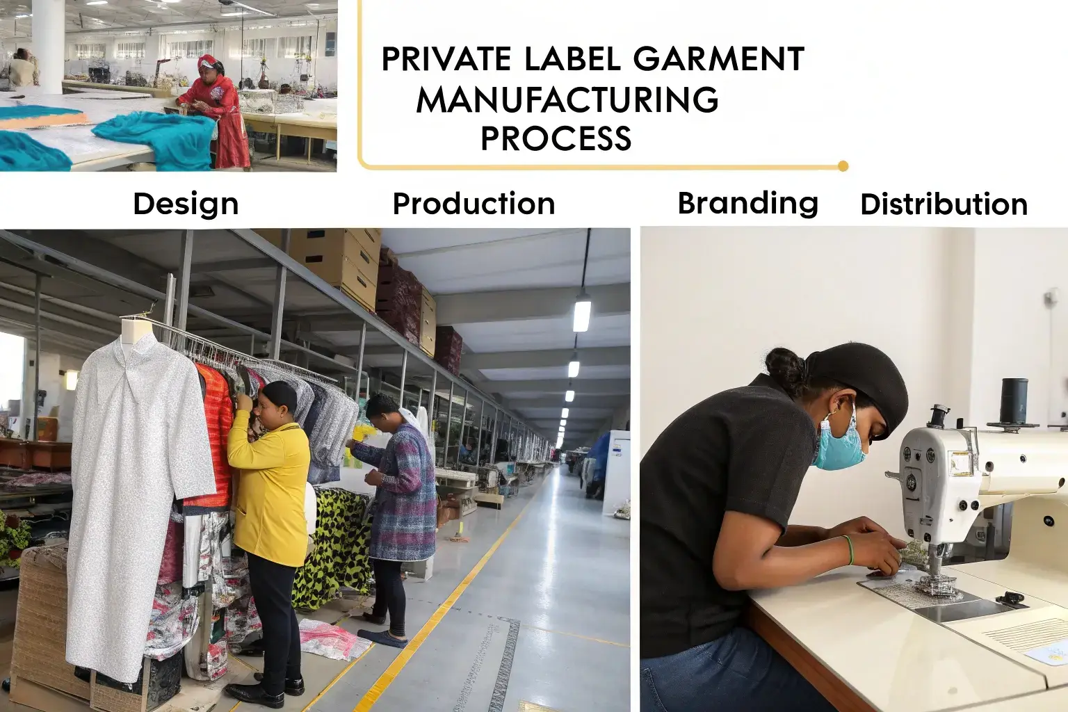 Private label garment manufacturing process from design to distribution