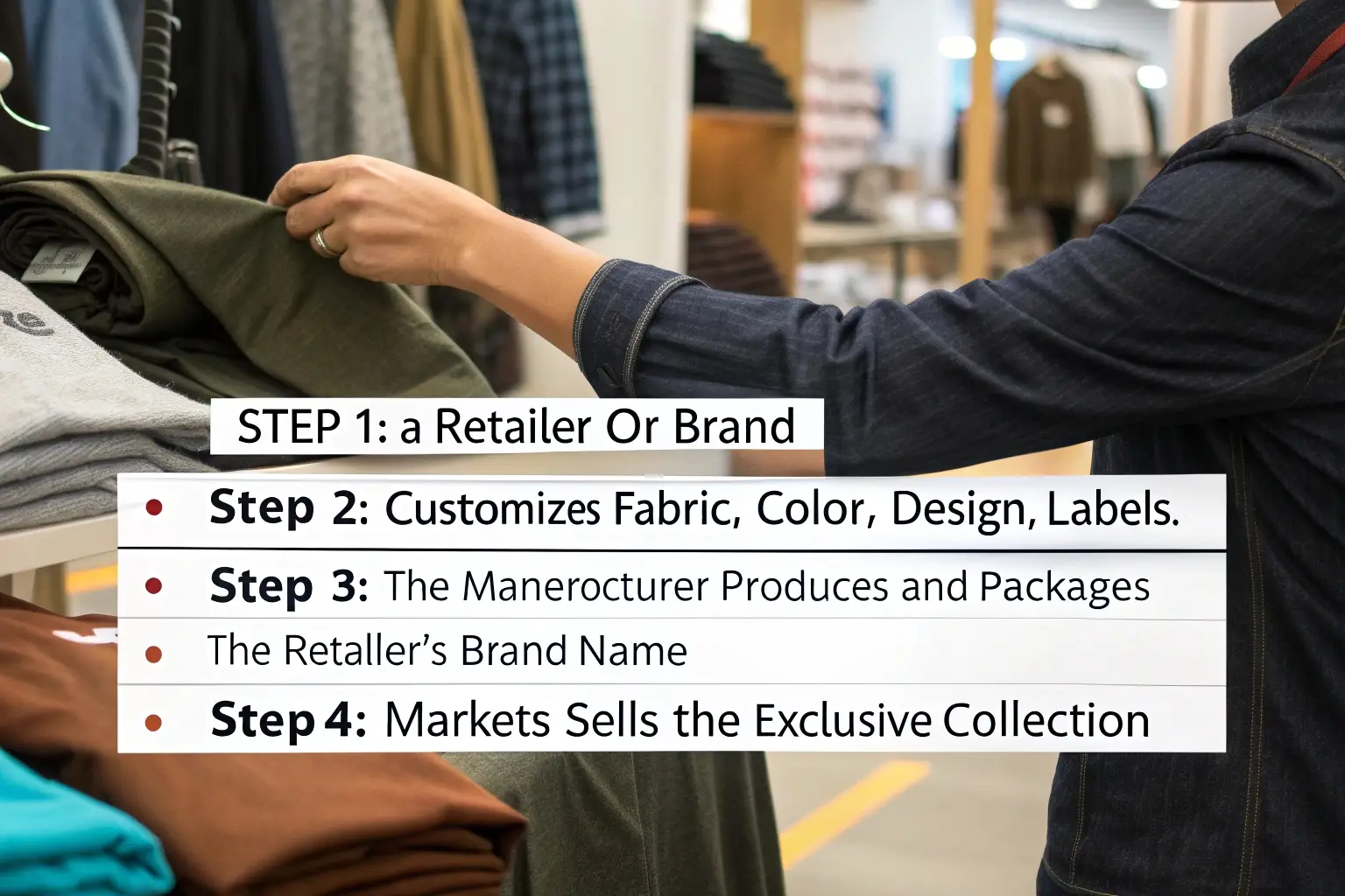 Step-by-step private label clothing process for retailers