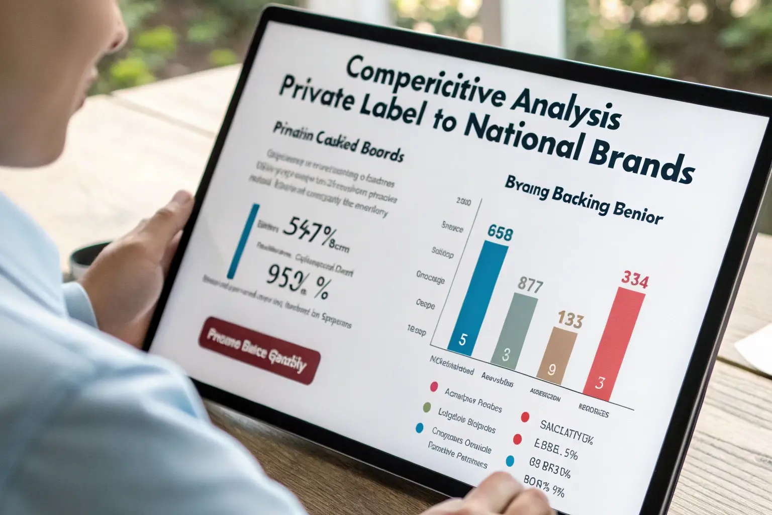 Competitive analysis of private label vs national brands on tablet