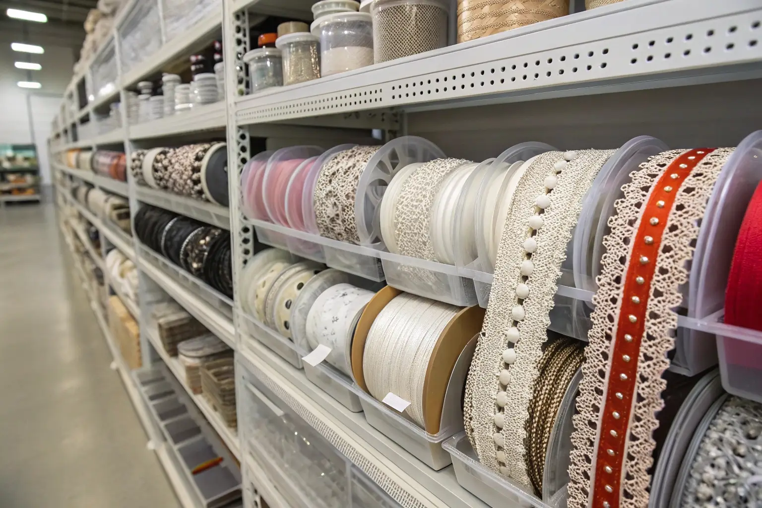 High-quality lace and trim rolls for garment production