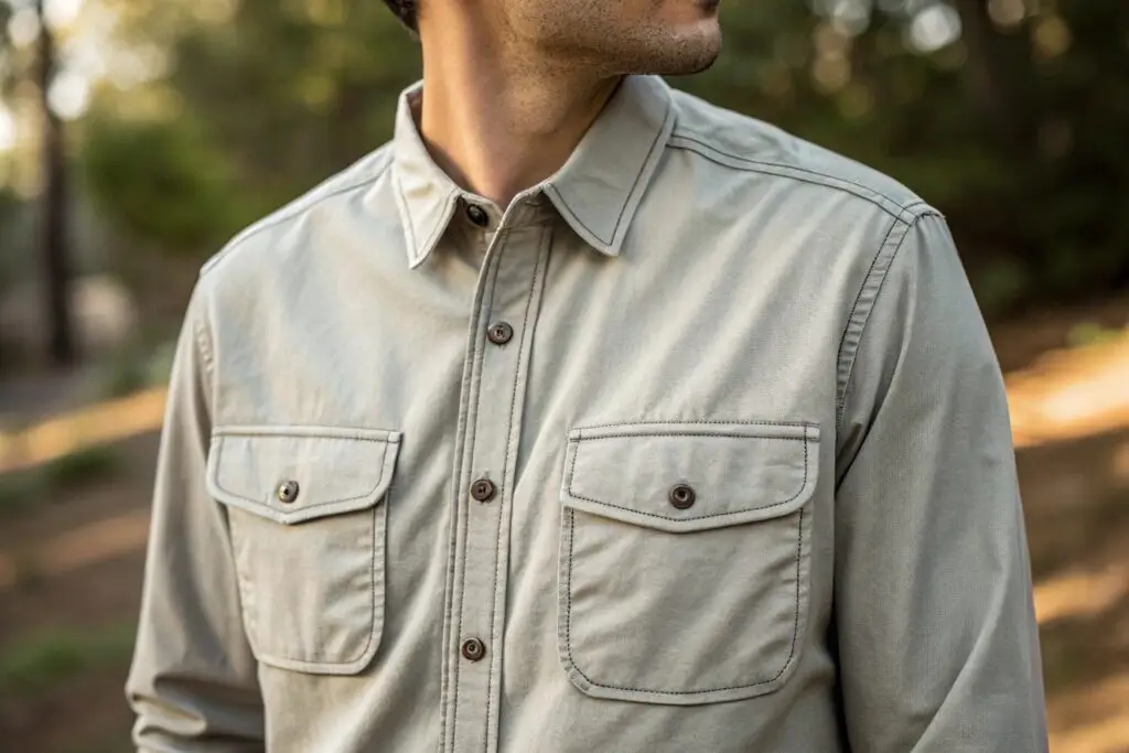 Chest pockets on a casual shirt, practical and stylish