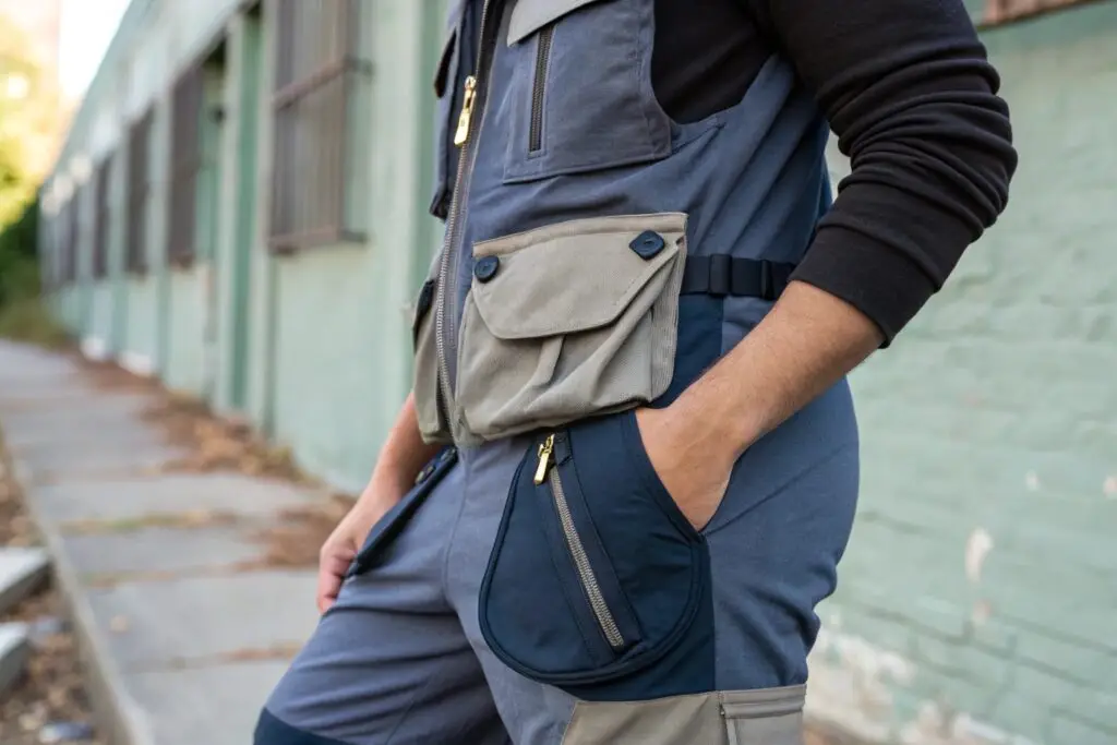 Bellowed flap pockets on a utility vest, spacious and durable