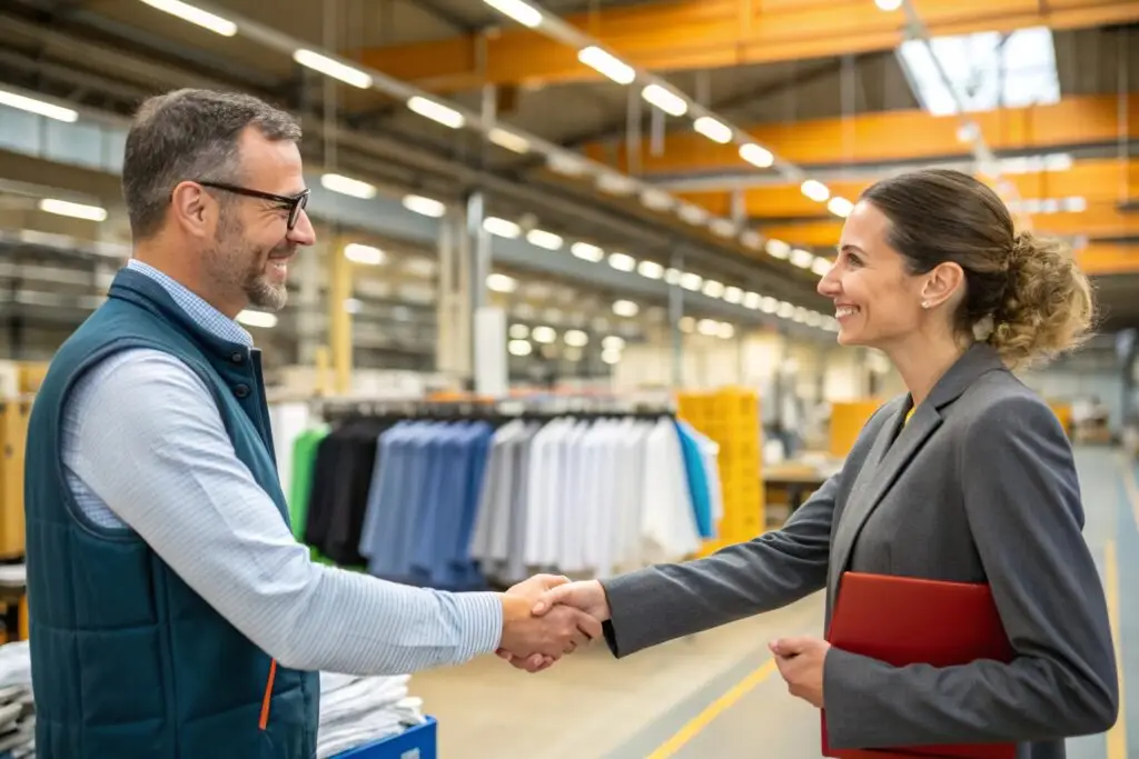 Business partnership in a clothing manufacturing facility