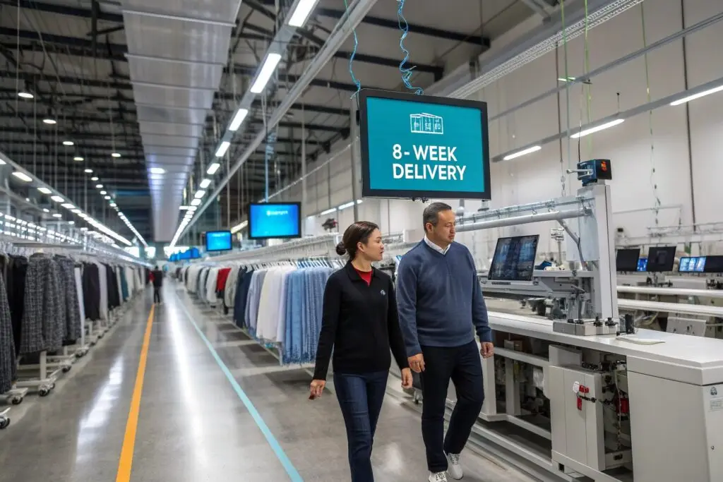 Modern clothing factory with efficient production system