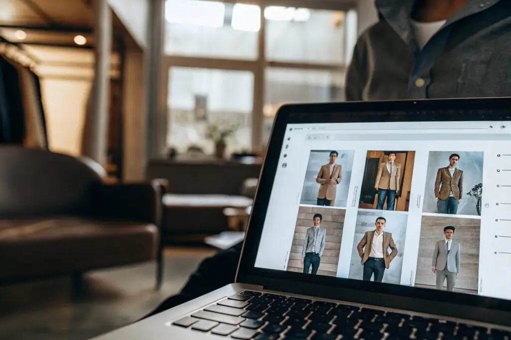 Wholesale clothing e-commerce platform displaying men's fashion selections