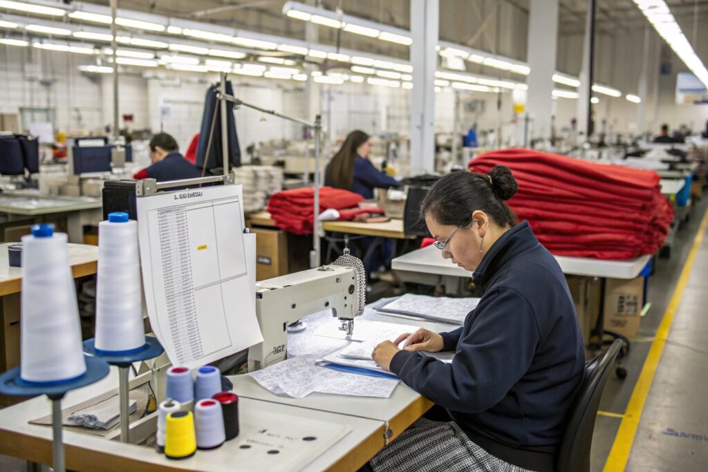 Canadian clothing manufacturer in a modern production facility