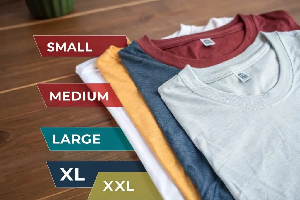 Stack of t-shirts in different sizes