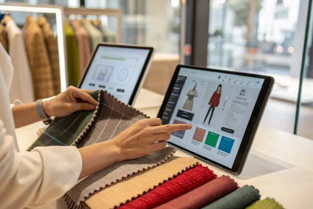 Digital fashion customization with fabric selection