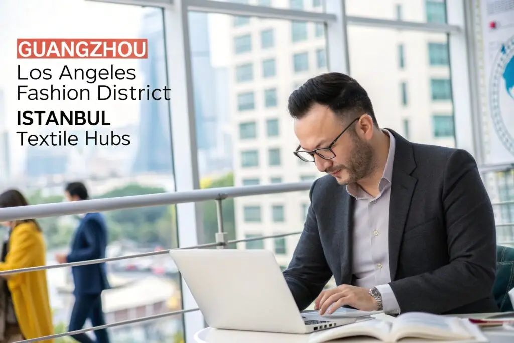 Digital infographic comparing top wholesale clothing markets