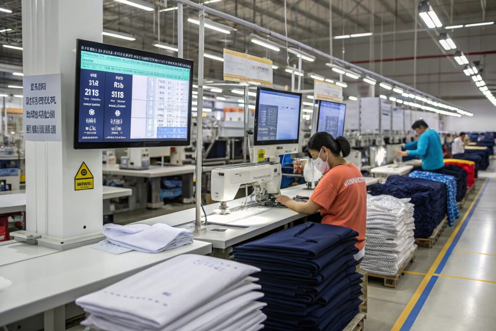 Automated garment production with digital monitoring