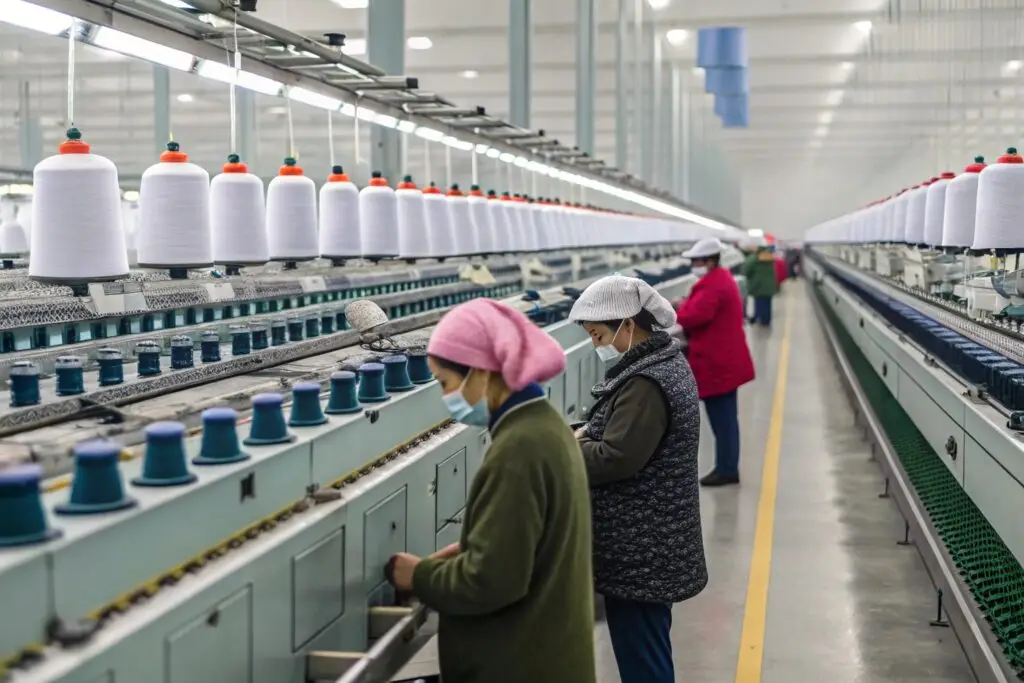 Modern textile spinning facility with automated production