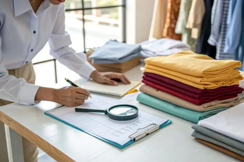 Quality control inspection of fabric and clothing materials