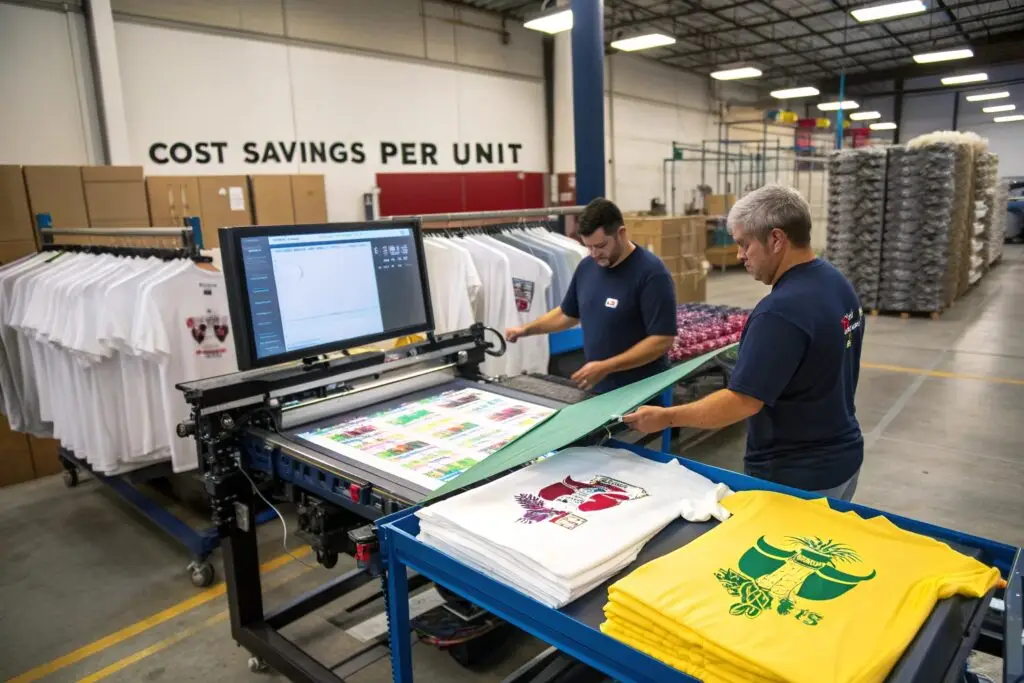 Professional screen printing workshop