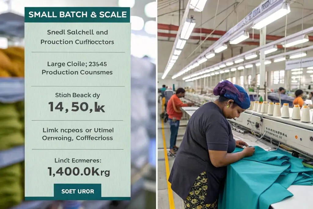 Comparison of small batch vs large-scale clothing production