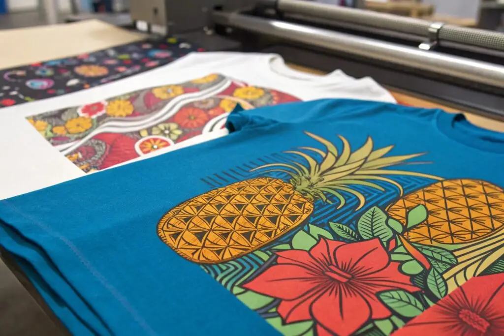 Side-by-side comparison of three T-shirt printing techniques