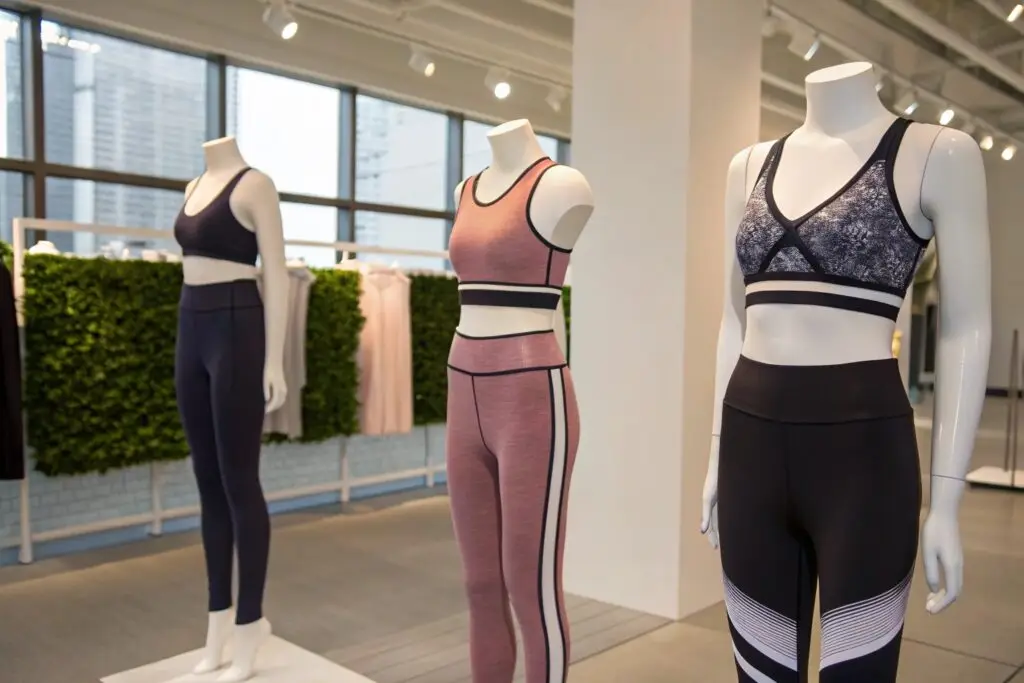 Stylish activewear collection displayed on mannequins