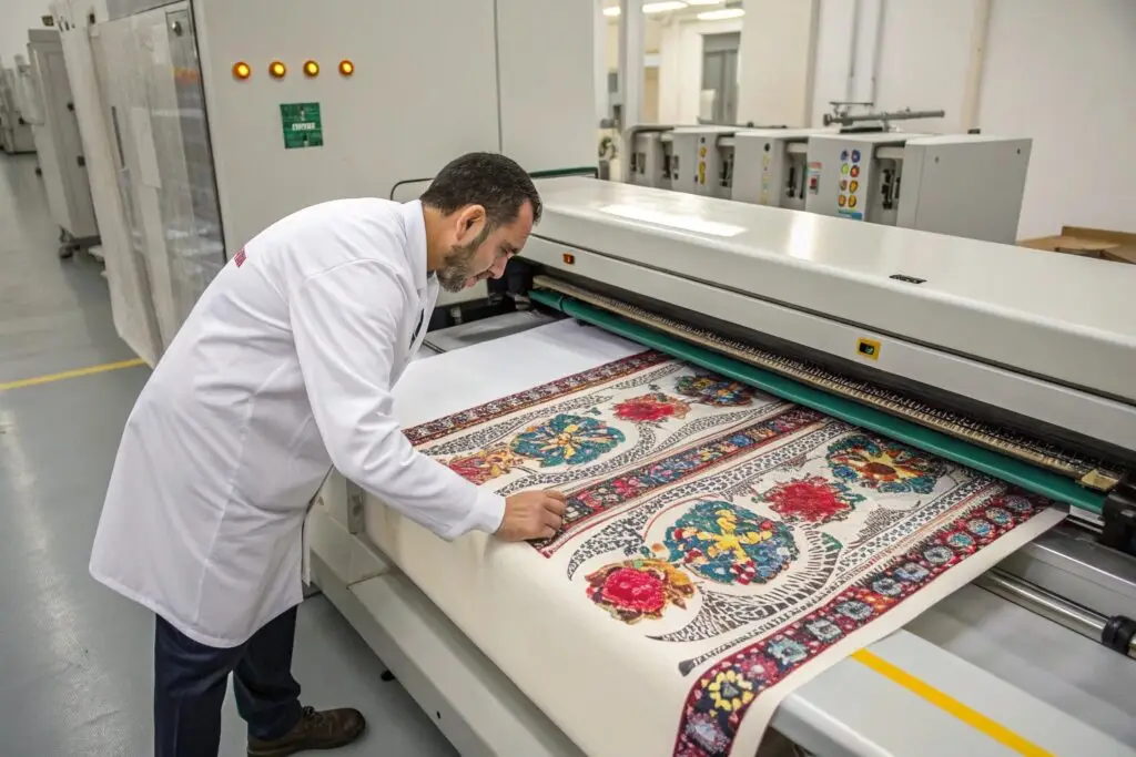 High-tech textile printing process, fabric production
