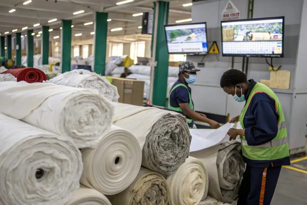 Digital fabric selection in a modern textile studio