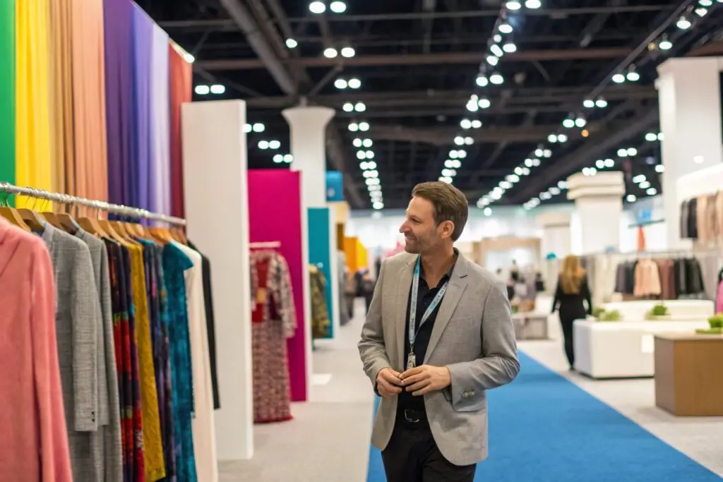 Business owner attending trade show