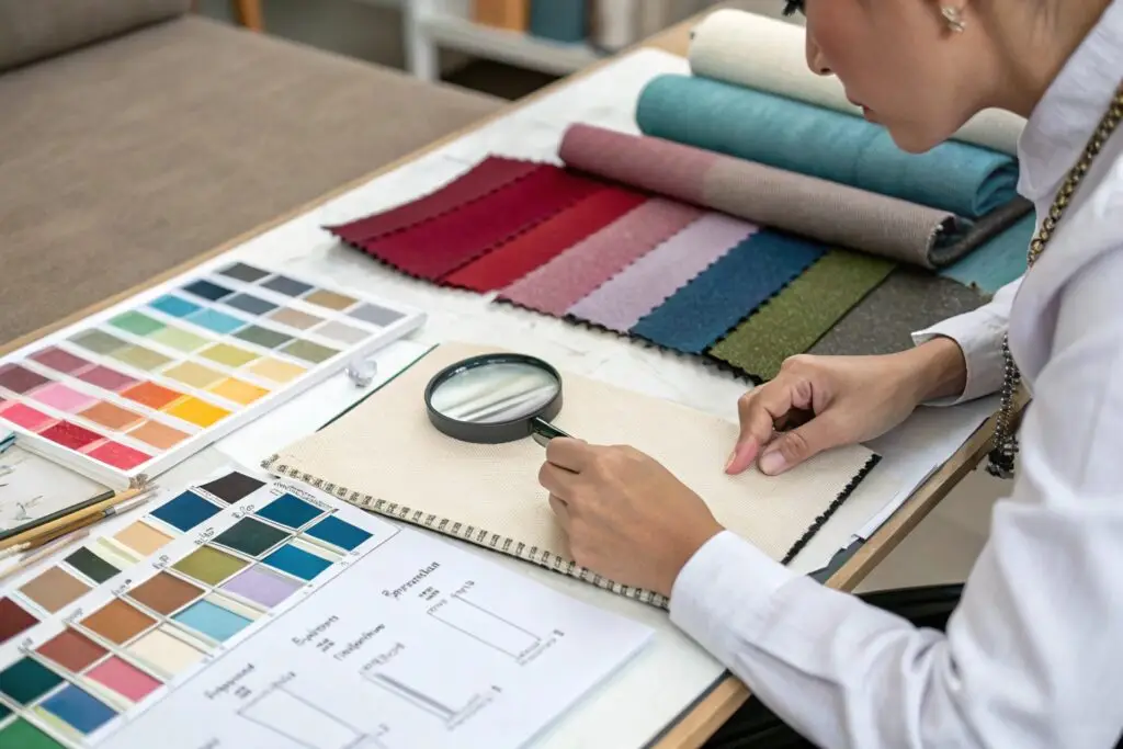 Fabric quality inspection with color matching process