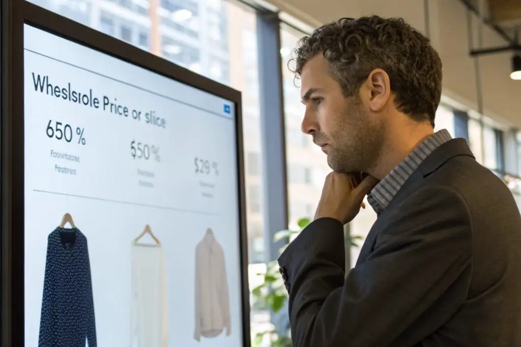 Business owner reviewing a pricing strategy