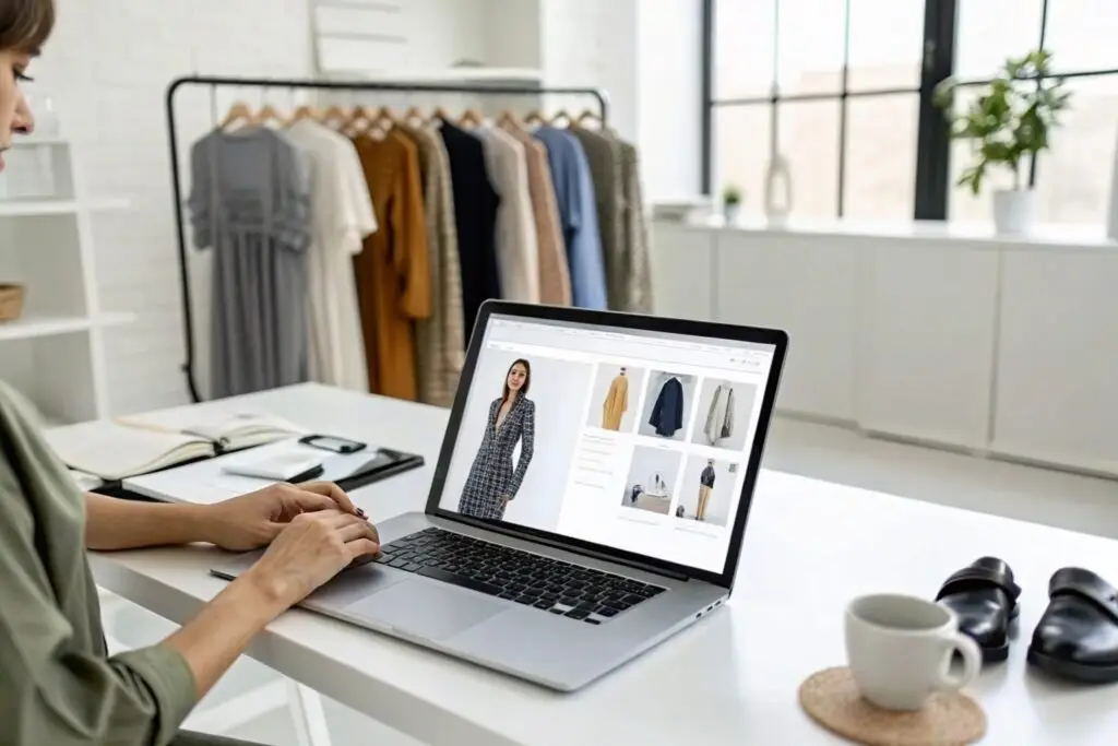 Fashion entrepreneur managing an online clothing store