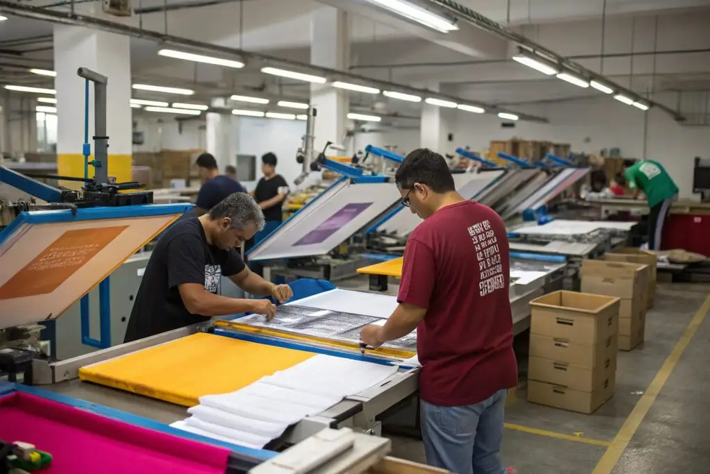 Screen printing workshop in action