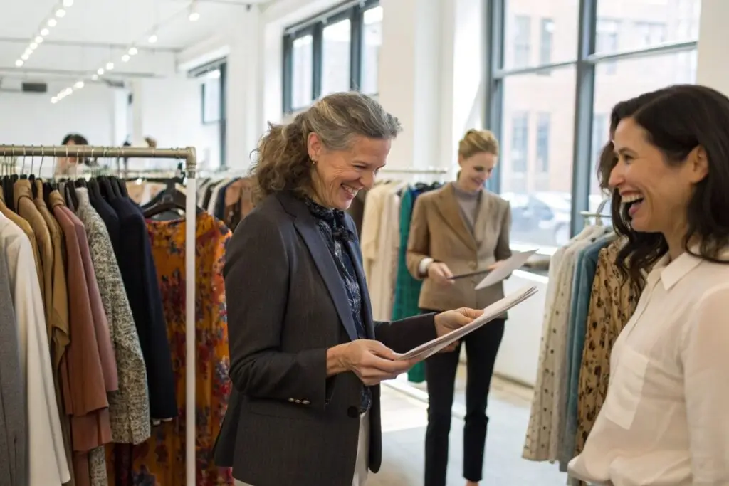 Business owner meeting with wholesalers