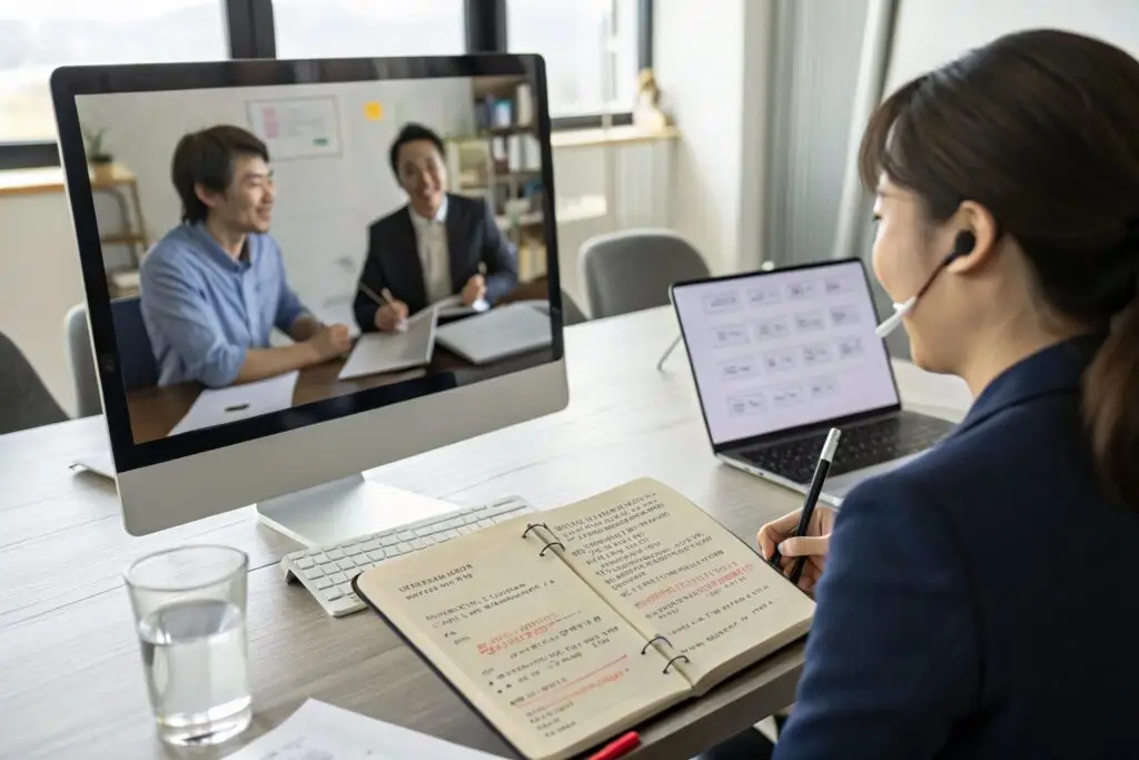 Professional video conference meeting, business collaboration online