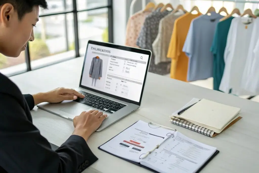 Fashion business professional managing online clothing sales