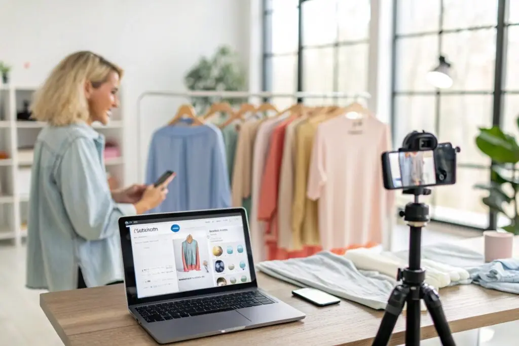Fashion entrepreneur promoting high-quality wholesale apparel online
